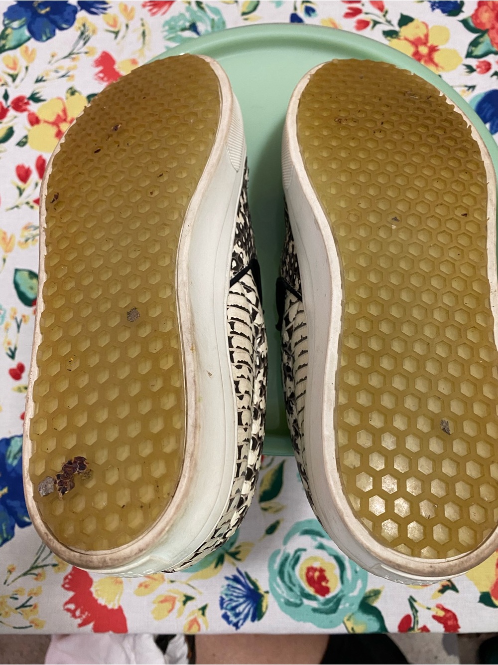 Celine Black and Cream Leather Slip-On Sneakers - Picture 5 of 10
